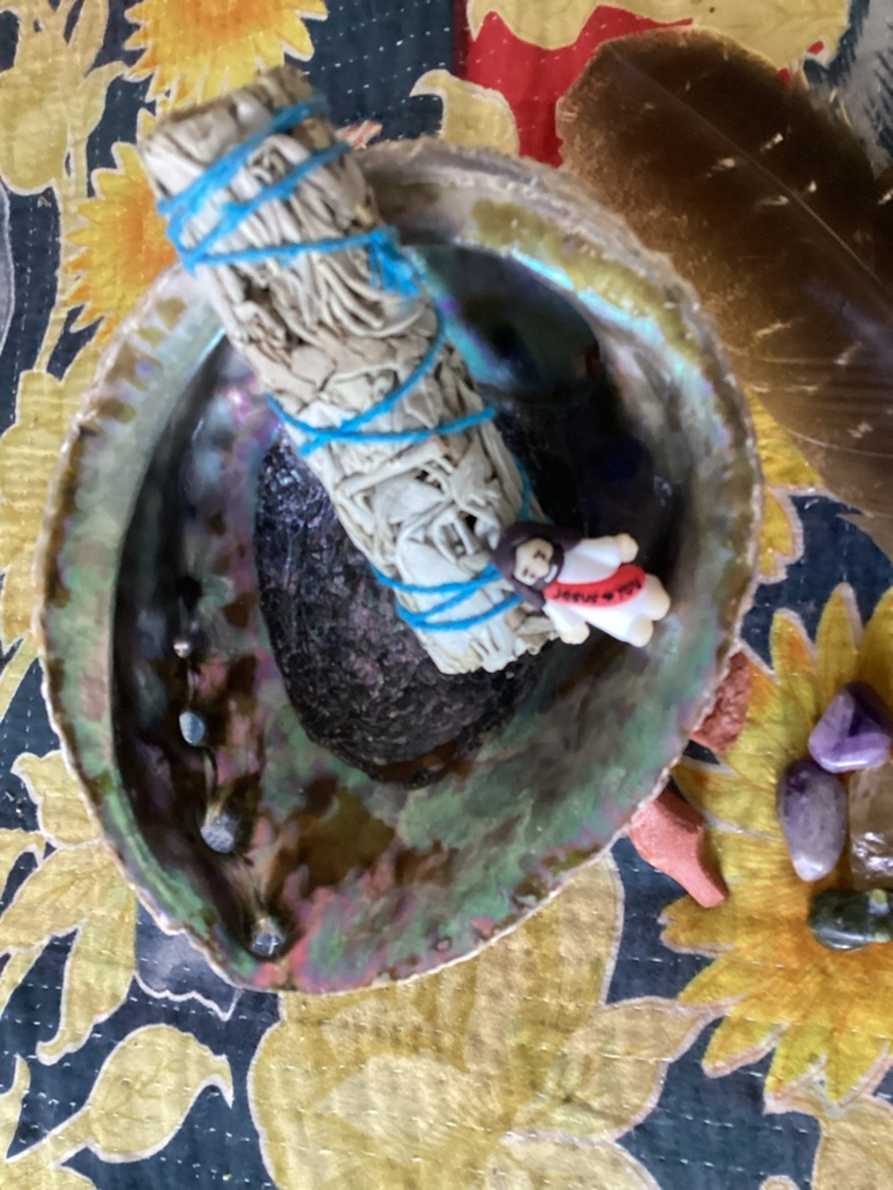 Abalone Smudging Shell w/Sage, stand and bonuses!